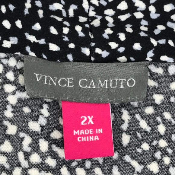 Vince Camuto Sleeveless V-Neck Blouse Women's Plus Size 2X Dot Print Career - Picture 9 of 10